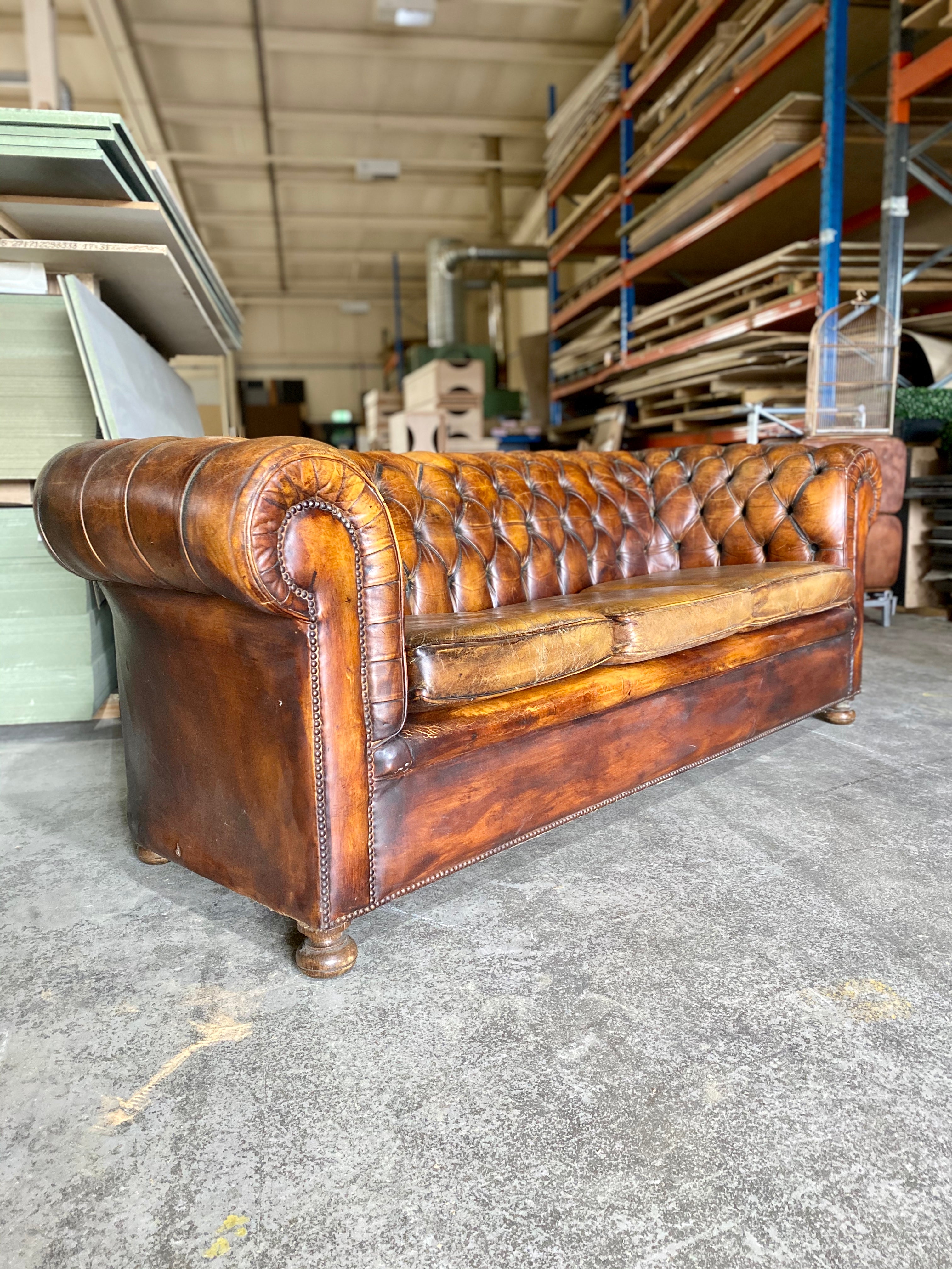 Vintage Chesterfield Sofa in the Most Beautiful Patinated Leathers