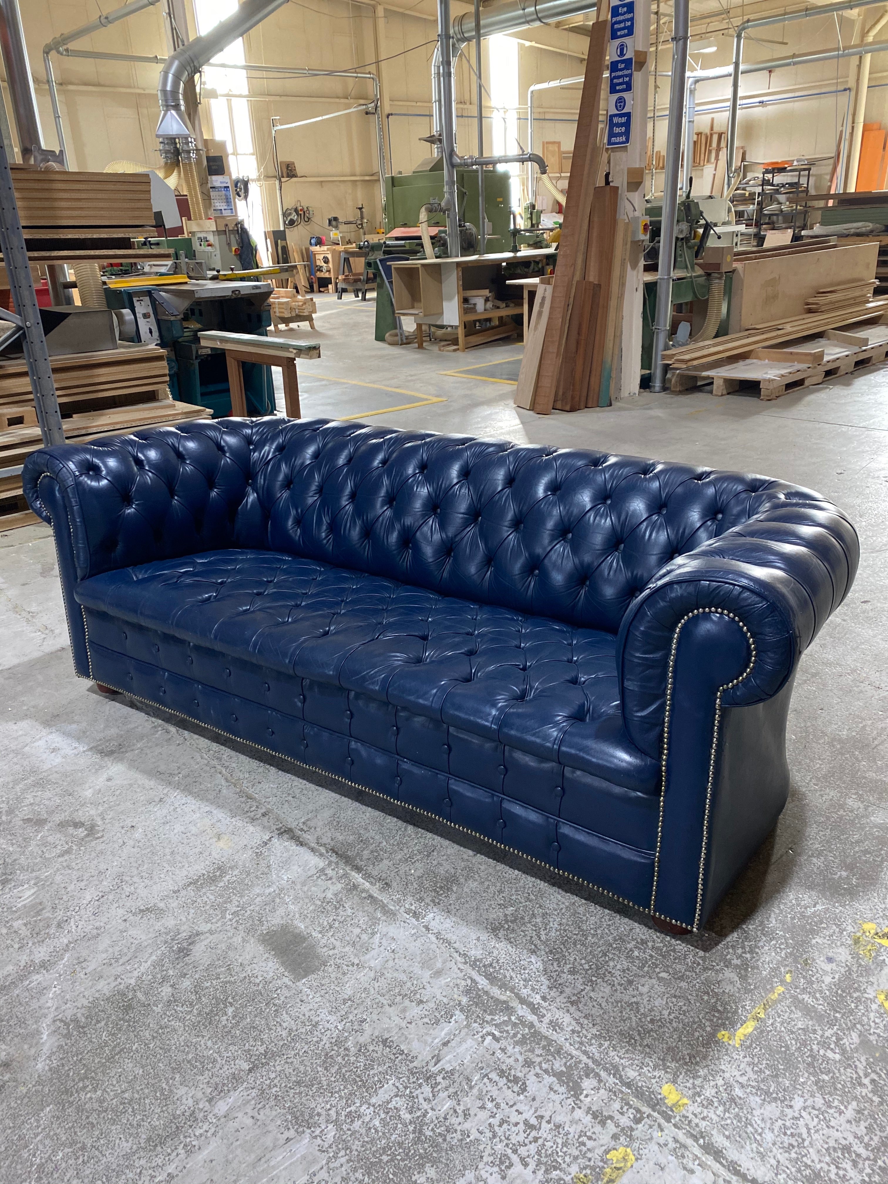 Wow!  An amazing Ocean Blue MidC Chesterfield Sofa