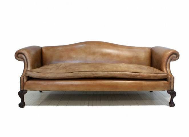 ROCKINGHAM CHIPPENDALE SOFA CARAMEL TAN