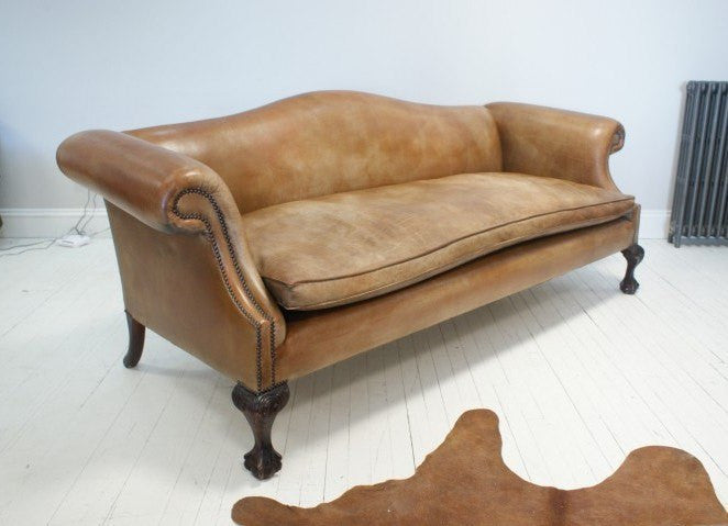 ROCKINGHAM CHIPPENDALE SOFA CARAMEL TAN