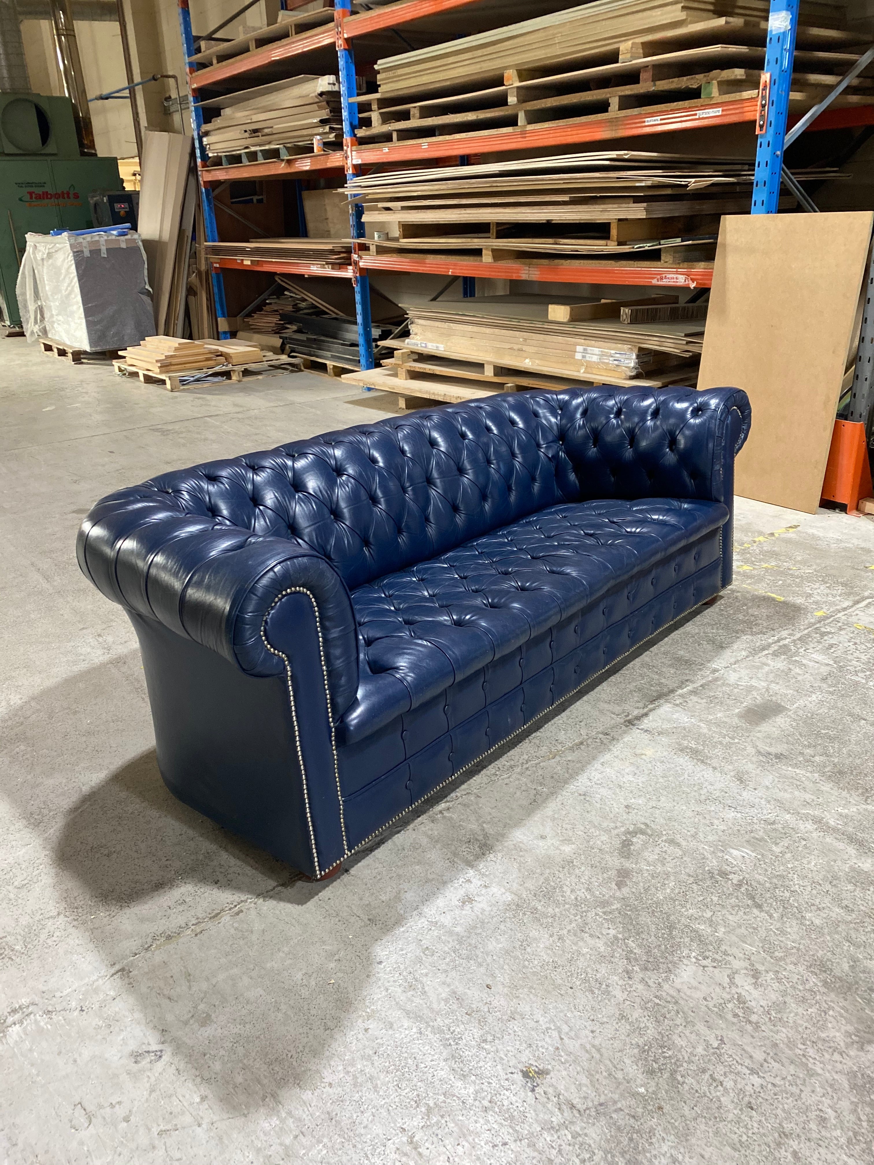 Wow!  An amazing Ocean Blue MidC Chesterfield Sofa