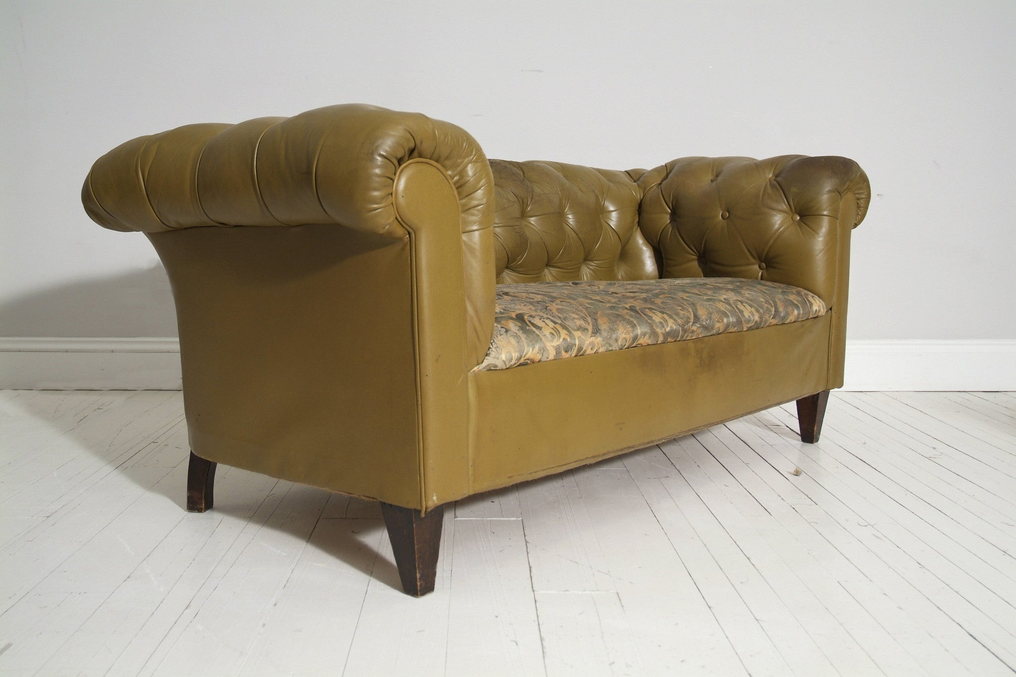 VINTAGE OLIVE GREEN SOFA