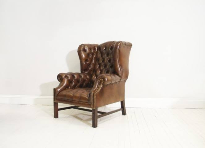 THE CHELSEA WING BACK CHAIR : RICH BROWN