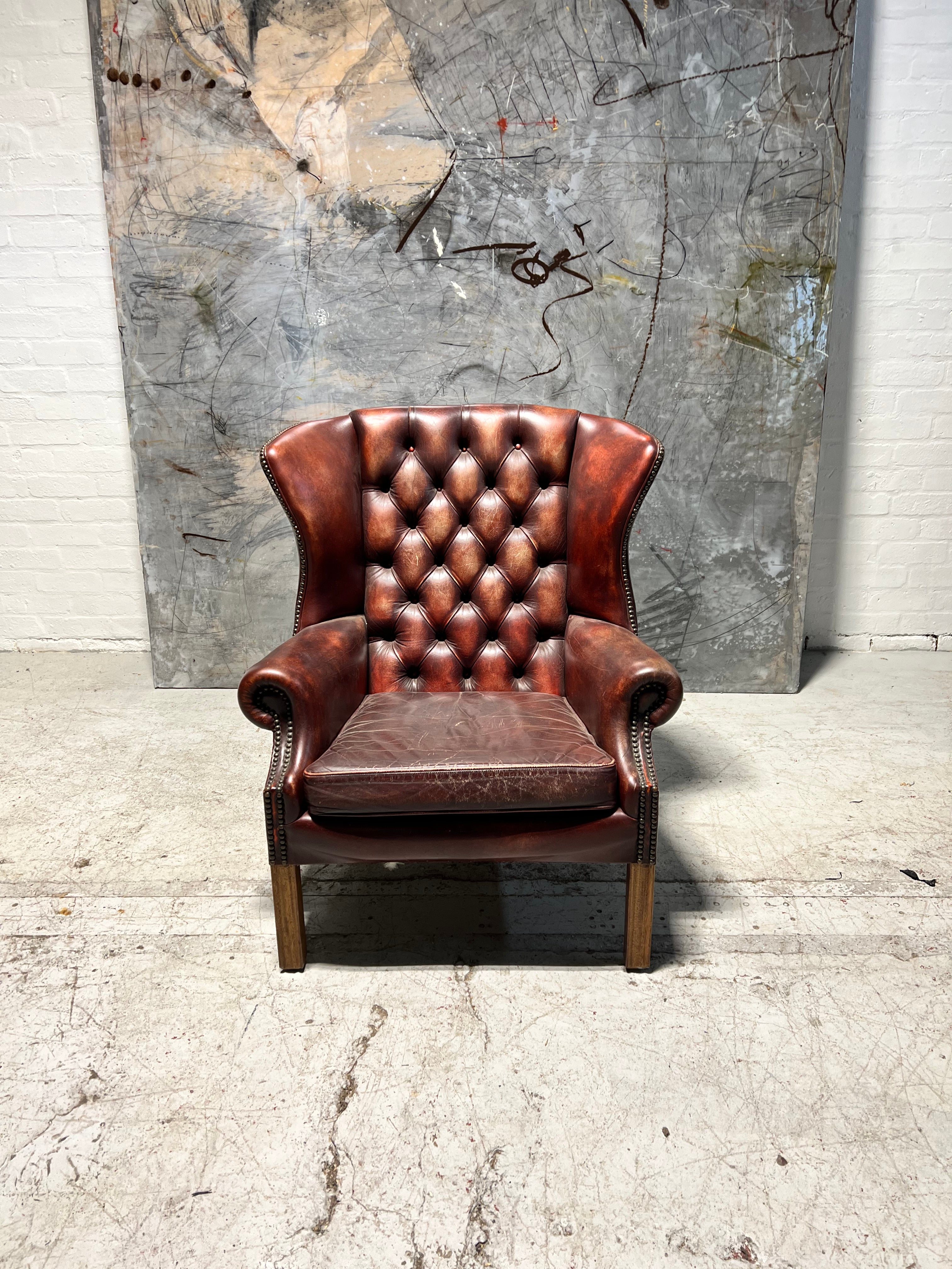 A Lovely Little Chesterfield Wing Back Chair by Millbrook