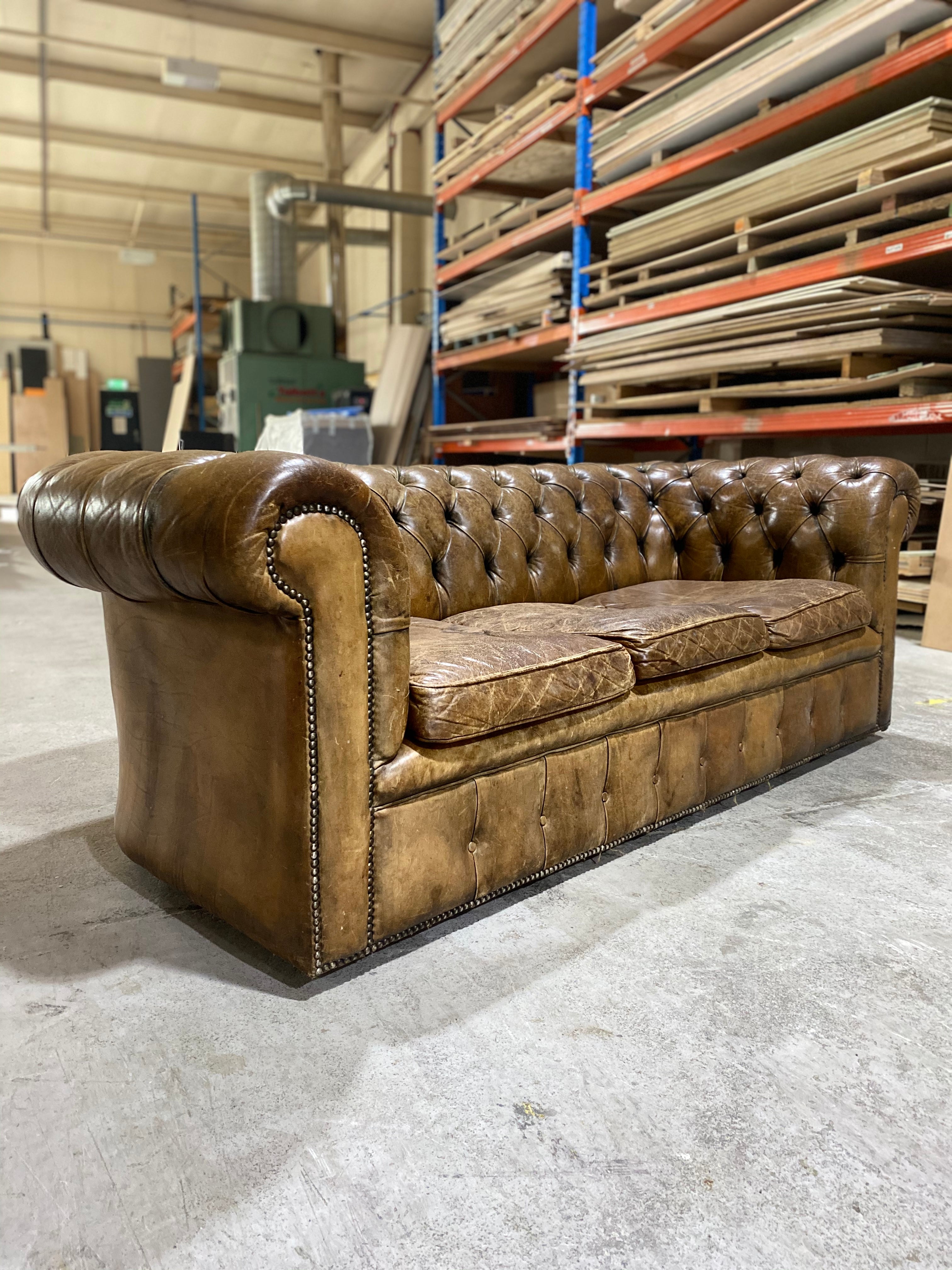 A Very Good MidC Chesterfield in Original Leather