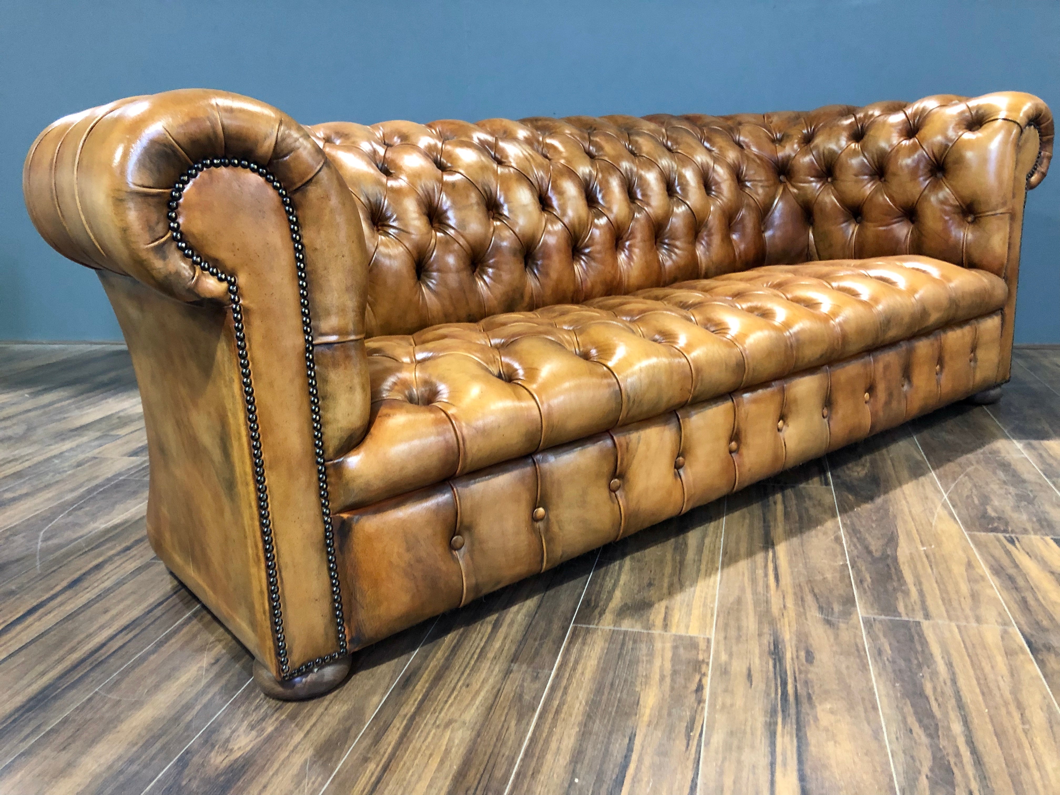 Very Nice Fully Restored MidC Sofa in Hand Dyed Honey