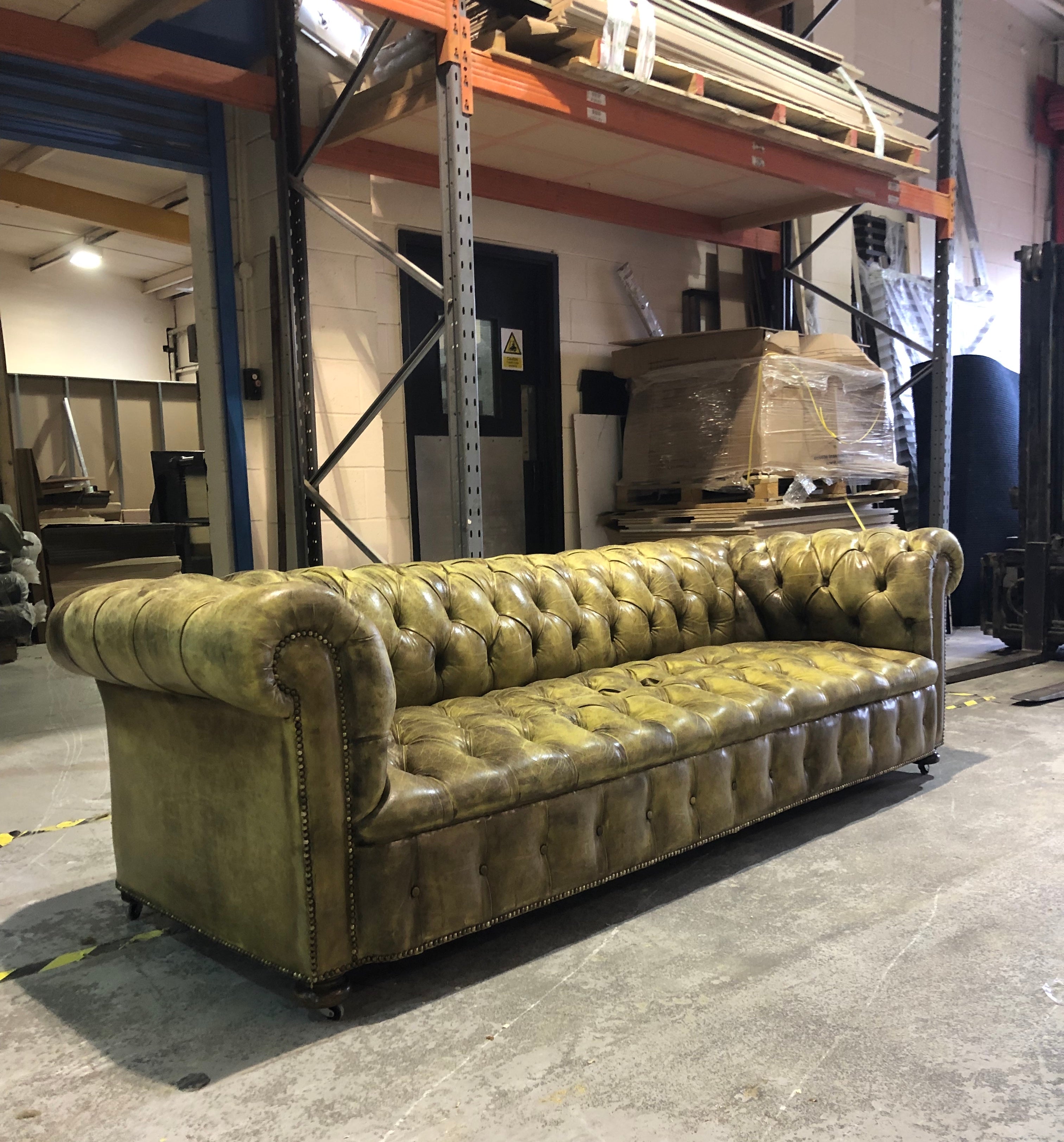 Exceptional Early 20thC Leather Sofa - Original Leathers