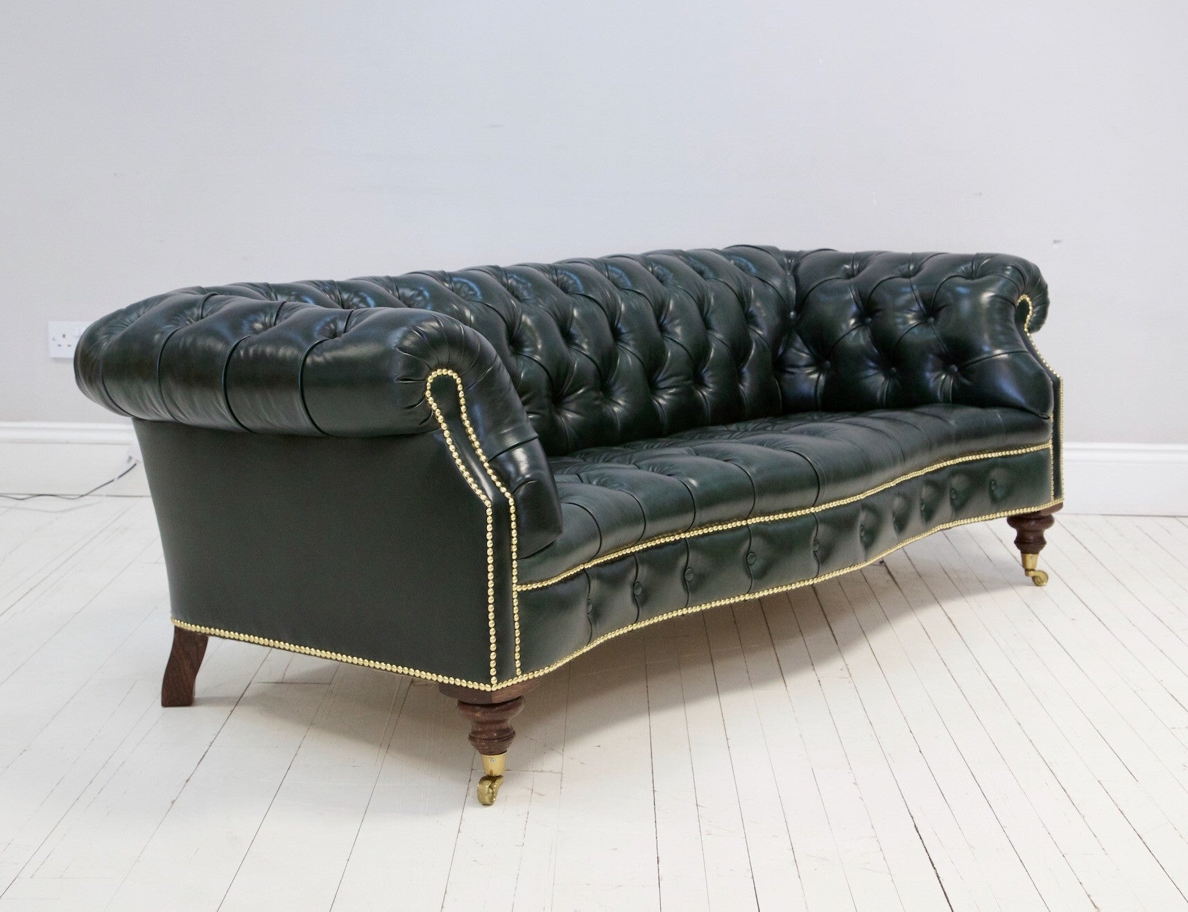 Our Maria Chesterfield Sofa in Deep Forest Green