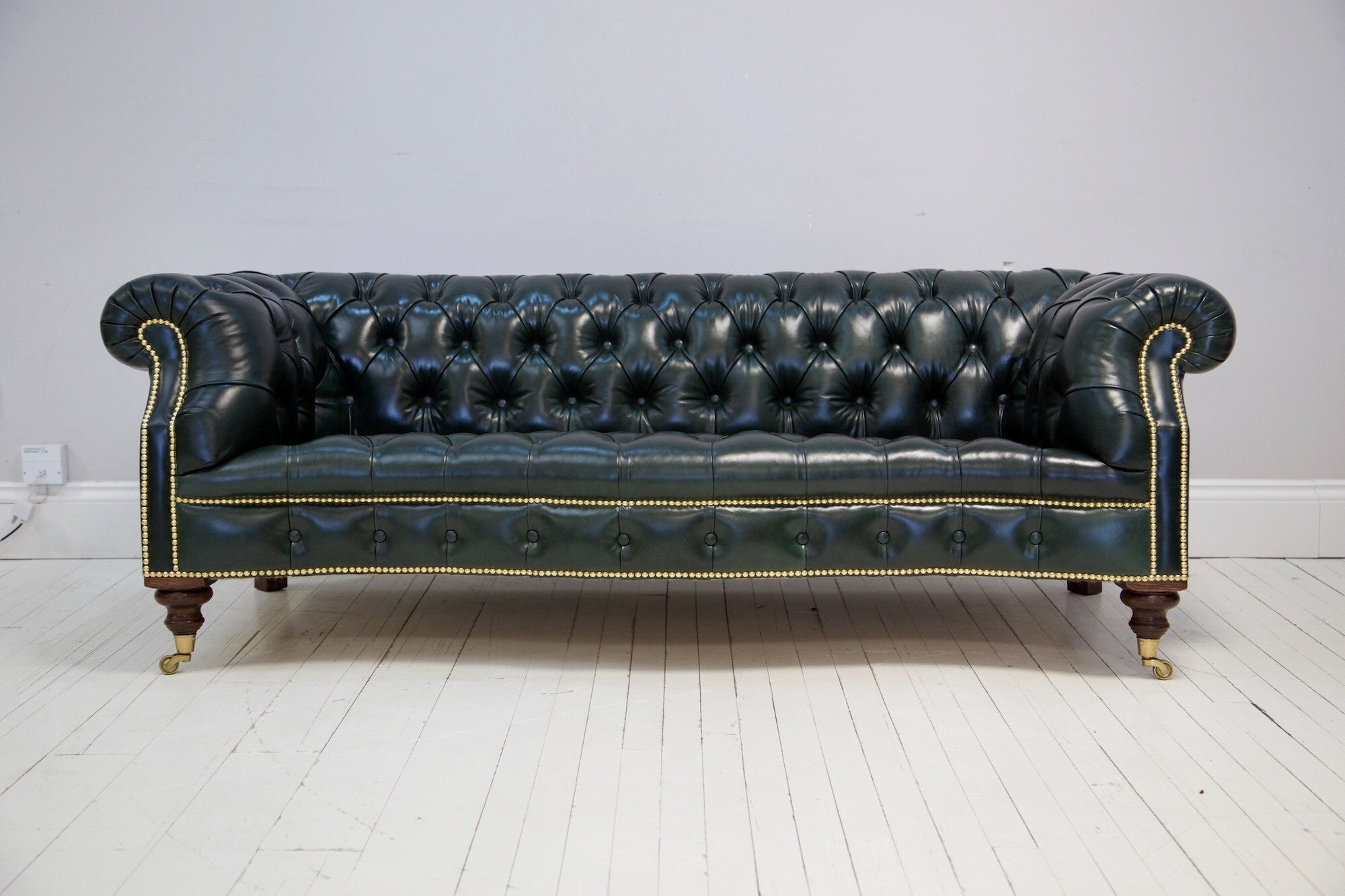 Our Maria Chesterfield Sofa in Deep Forest Green