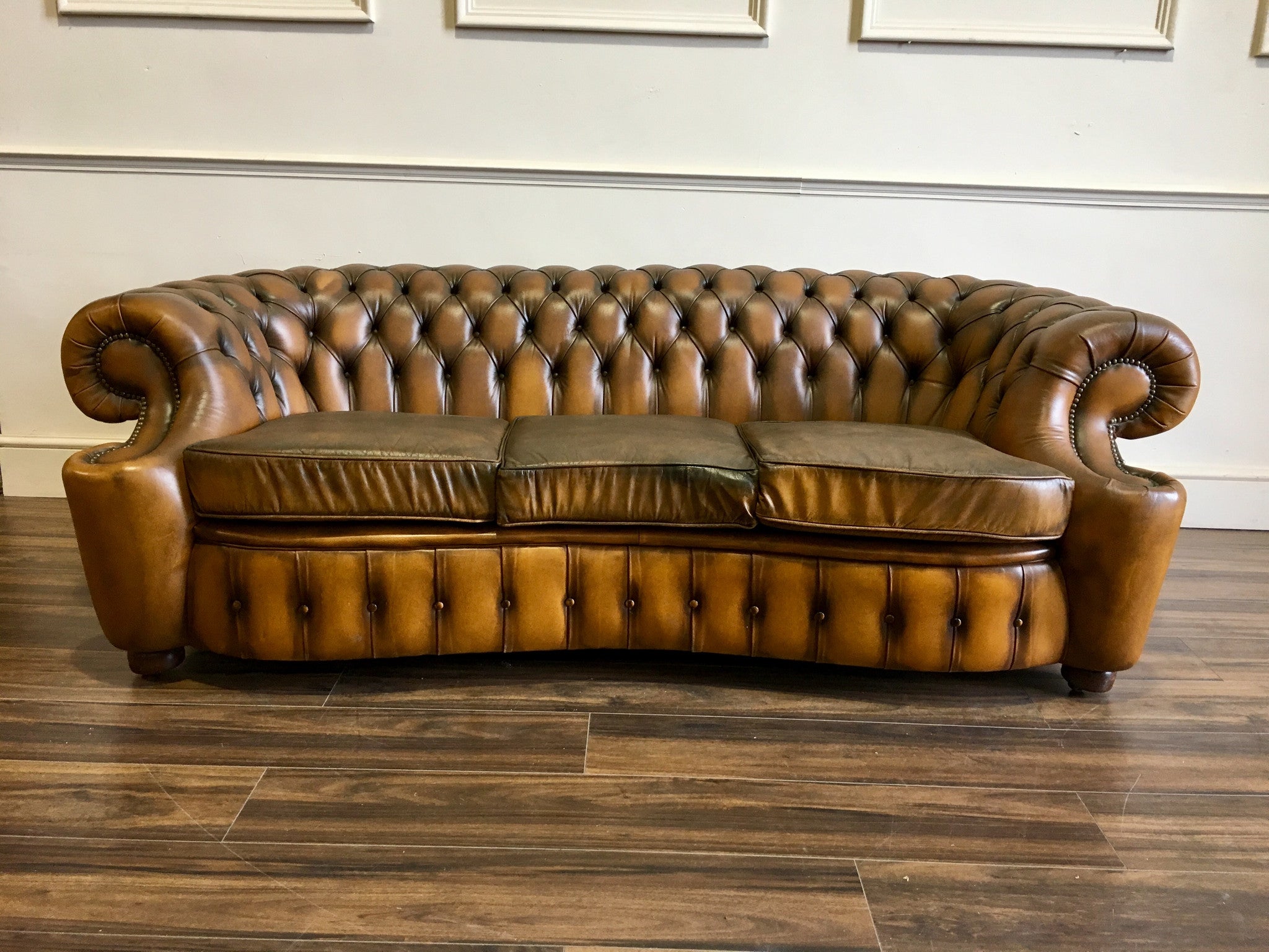 A Very Rare Design of Tan Leather Chesterfield in Super Condition