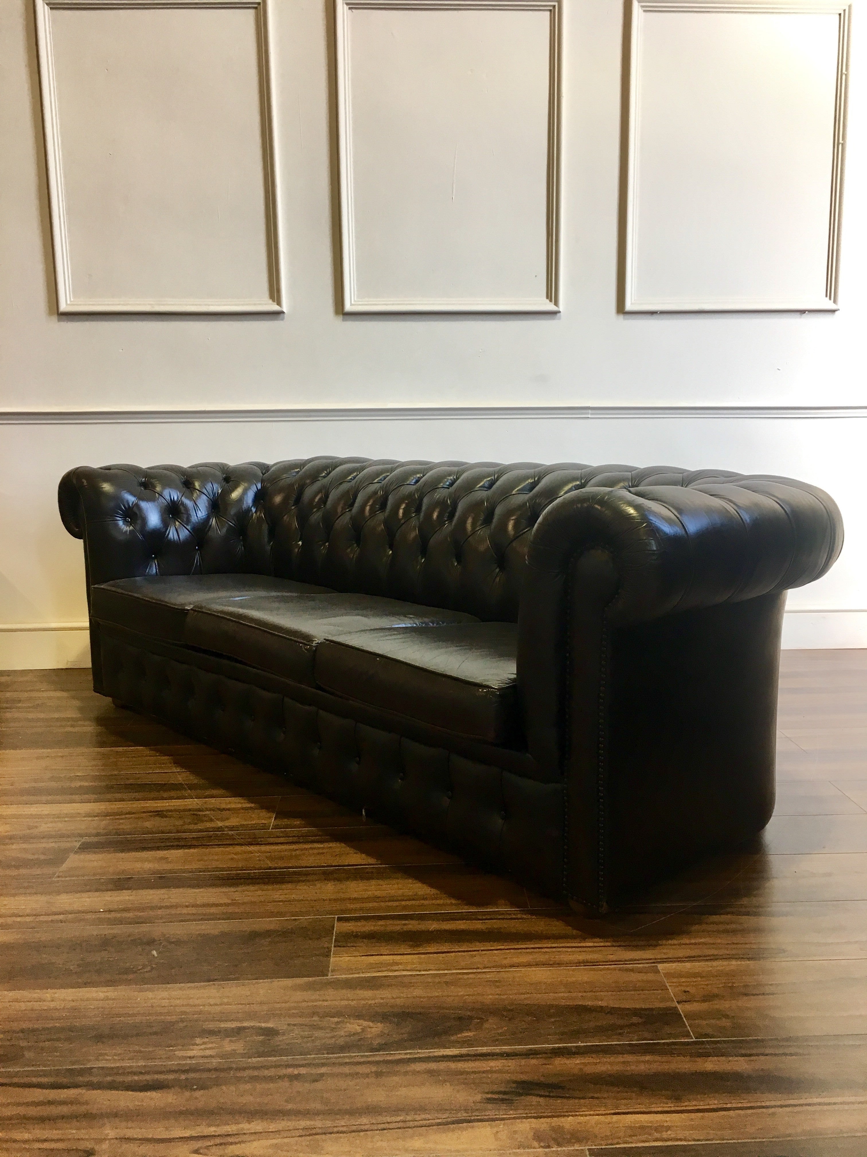 A very very comfortable and Well made Vintage Leather Sofa in Bitter Chocolate