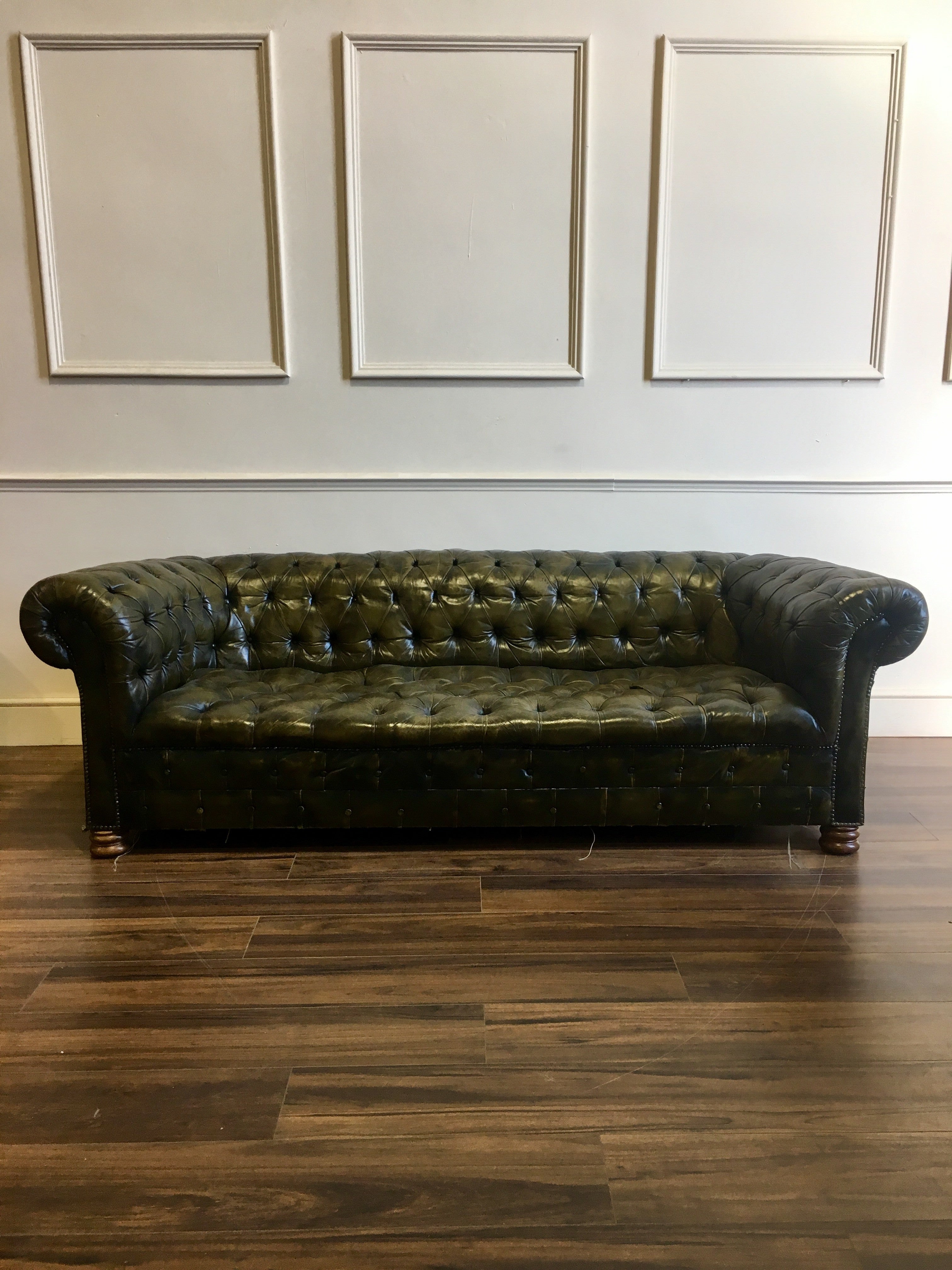 A very good Early 20thC Sofa in Original Leather