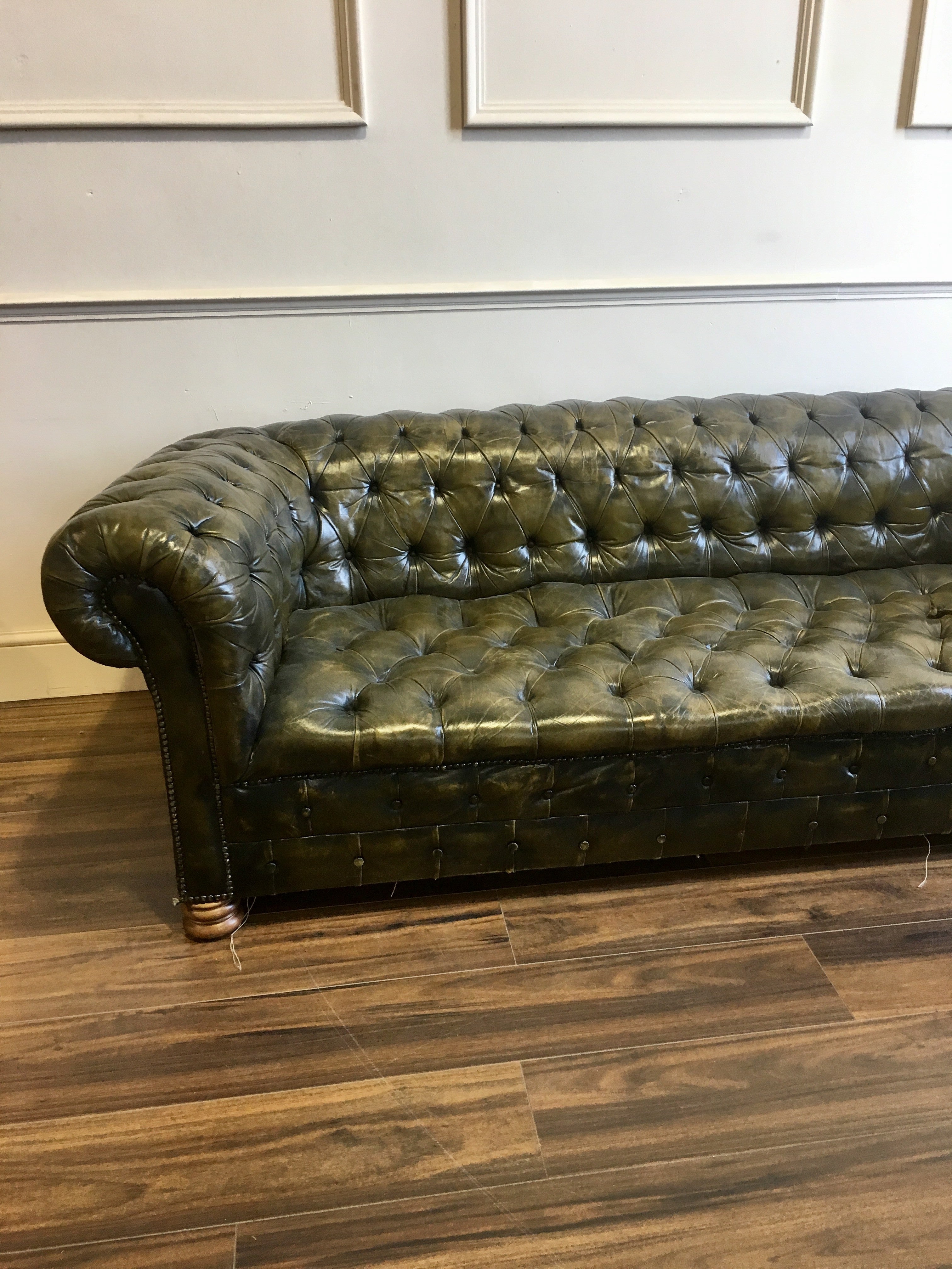 A very good Early 20thC Sofa in Original Leather