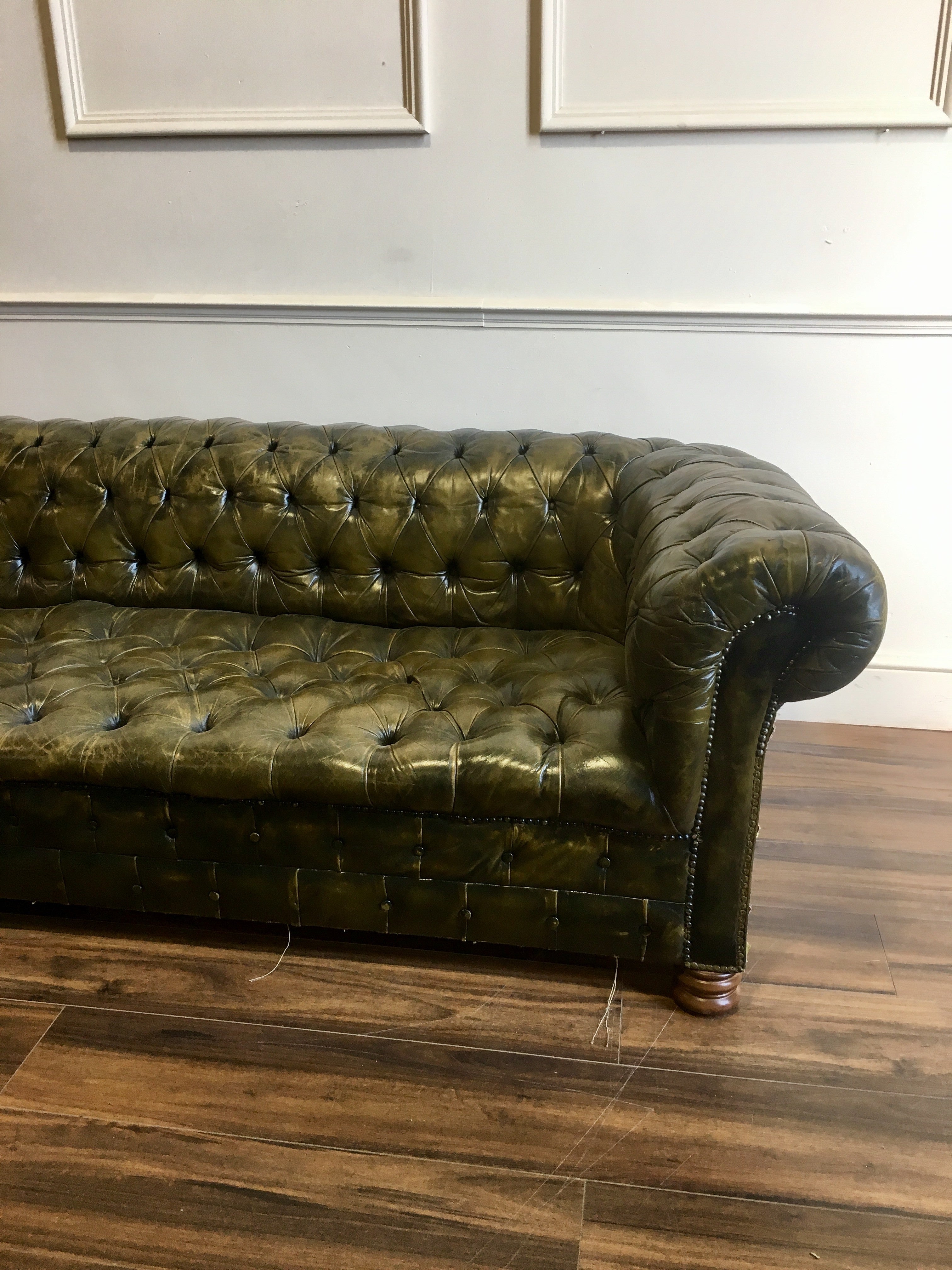 A very good Early 20thC Sofa in Original Leather