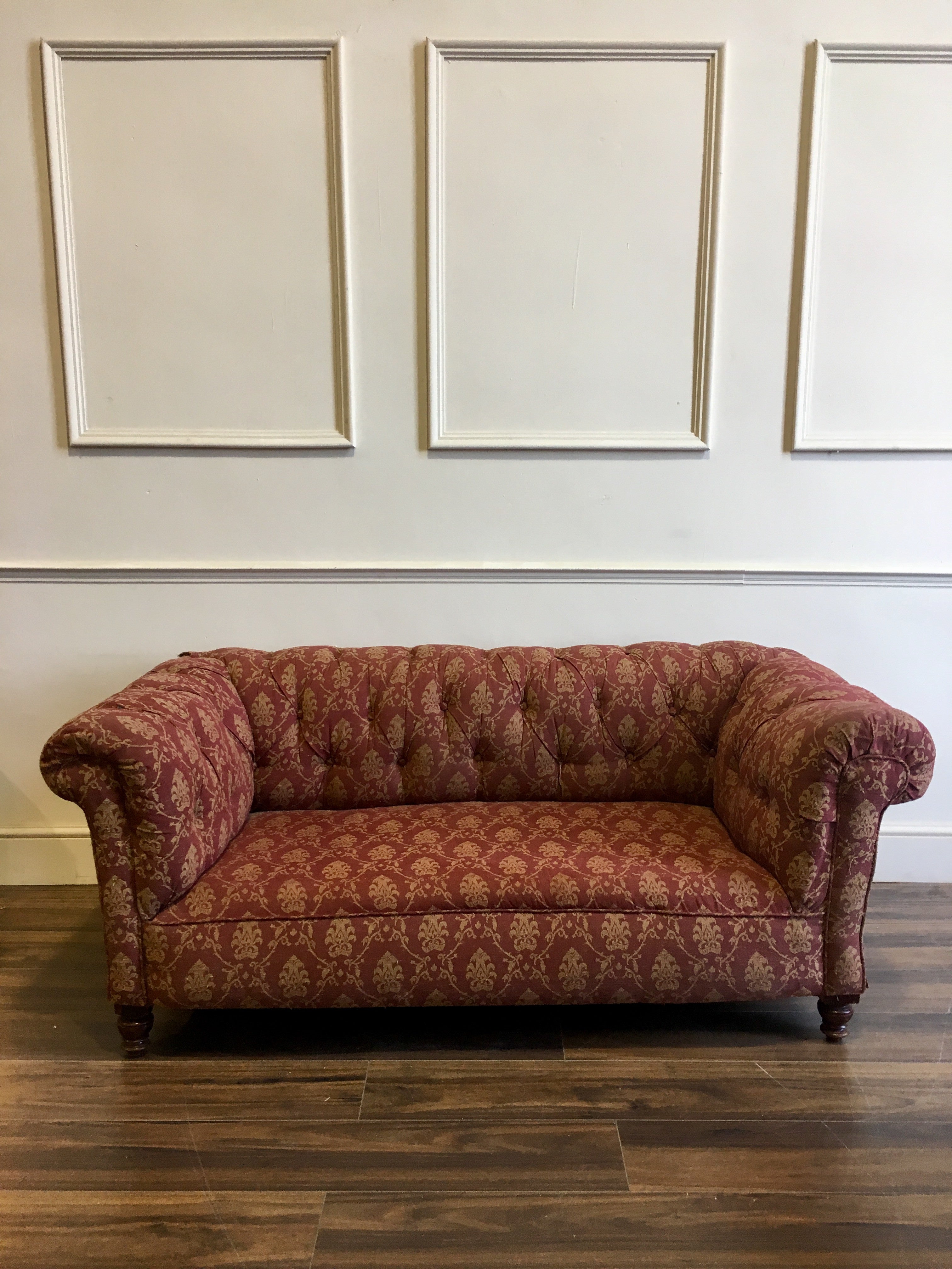 A Pair of 19thC Sofas to be Fully Restored - one with Drop Arm