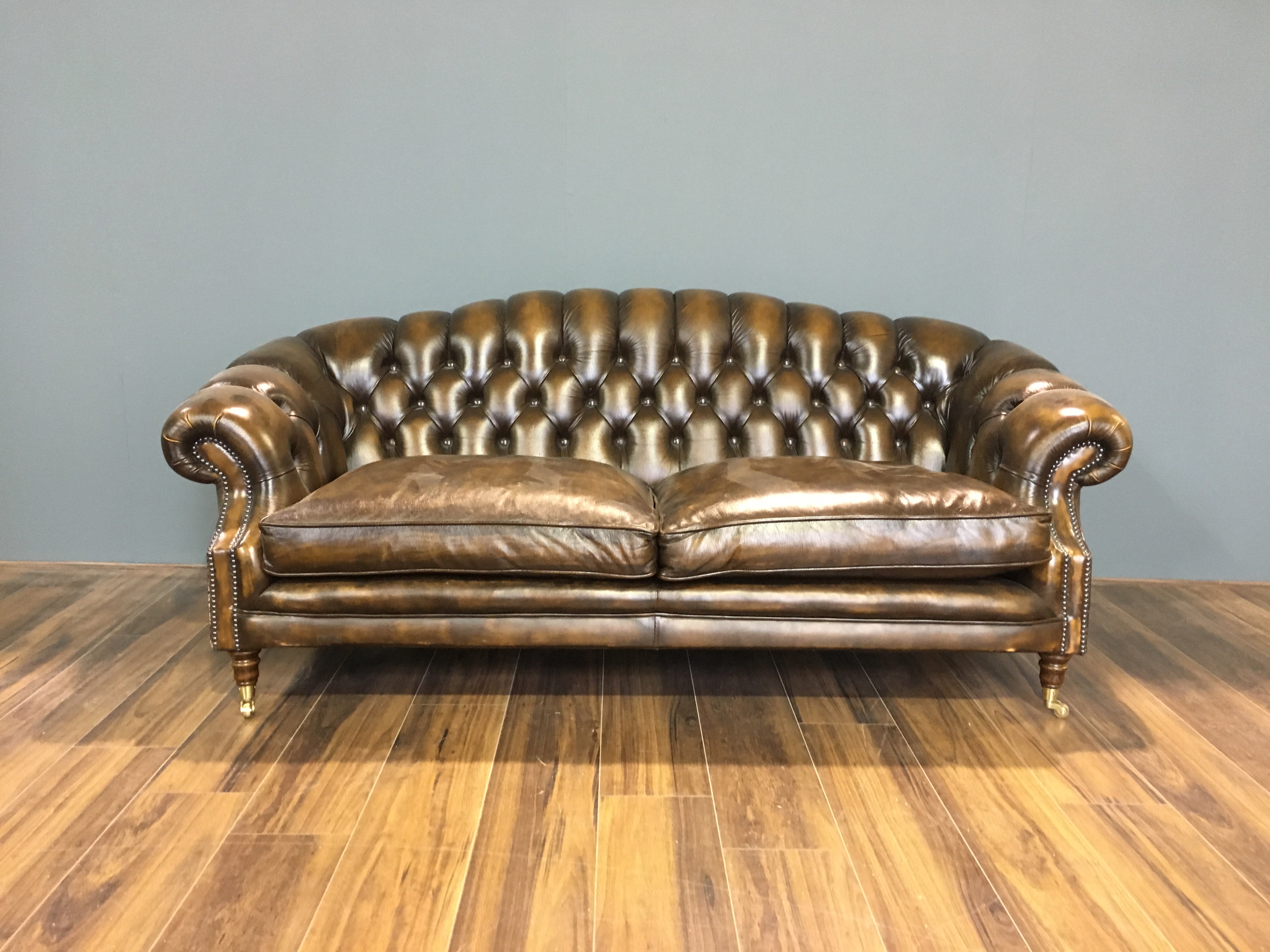 Beautiful Saddle Tan Leather Sofa