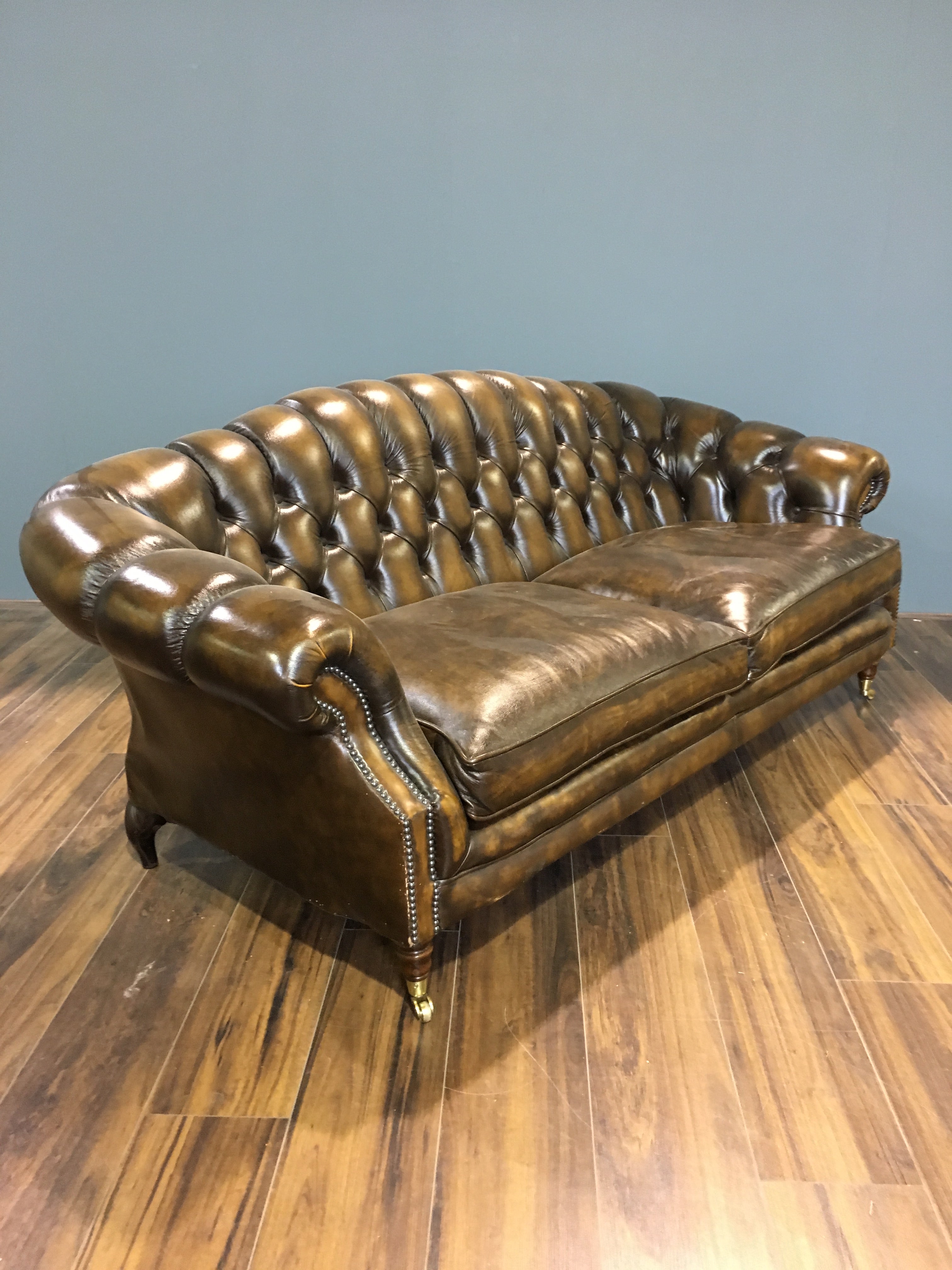 Beautiful Saddle Tan Leather Sofa