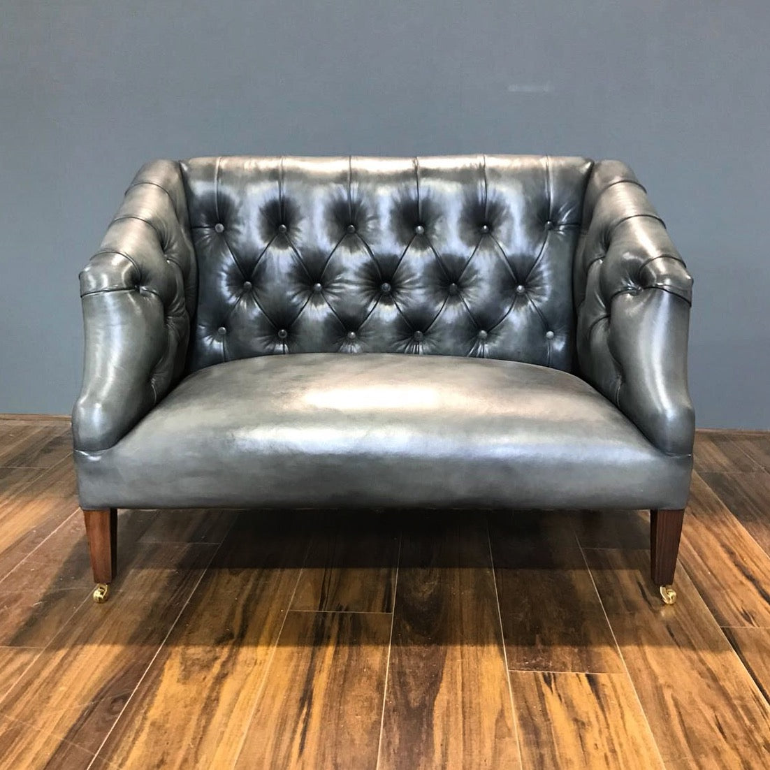 Our Cleveland Georgian Style Window Sofa in Hand Dyed Elephant Grey