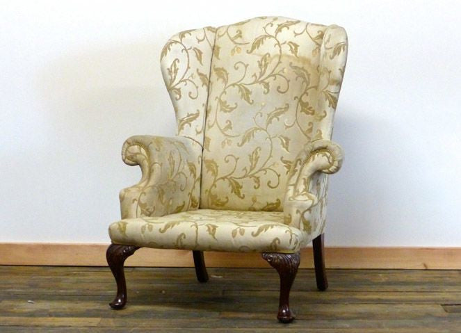 EARLY 20TH CENTURY QUEEN ANNE WING BACK