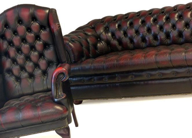 LOVELY VINTAGE OXBLOOD CHESTERFIELD SUITE