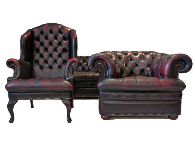 LOVELY VINTAGE OXBLOOD CHESTERFIELD SUITE