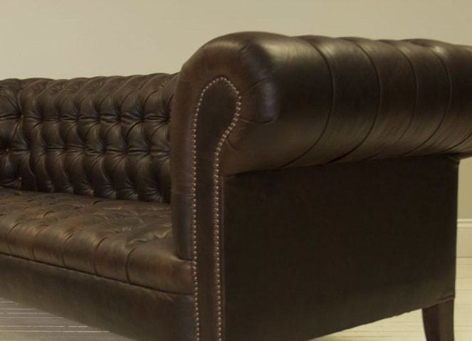 WILMINGTON SOFA: HAND DYED COWBOY BROWN LEATHER