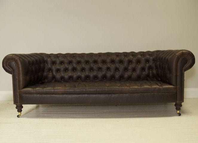 WILMINGTON SOFA: HAND DYED COWBOY BROWN LEATHER