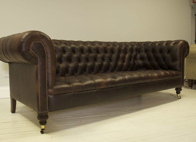 WILMINGTON SOFA: HAND DYED COWBOY BROWN LEATHER