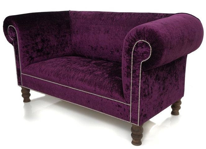 Walpole Chesterfield : Rich Plum Crushed Velvet sofa