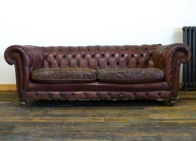 MID-CENTURY PAIR OF VINTAGE CHESTERFIELDS – TO BE RESTORED