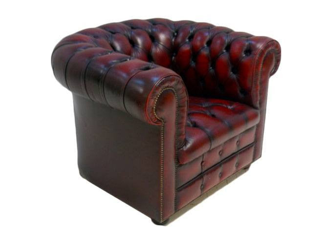 STUNNING WINE GENTLEMAN’S CLUB ARMCHAIR